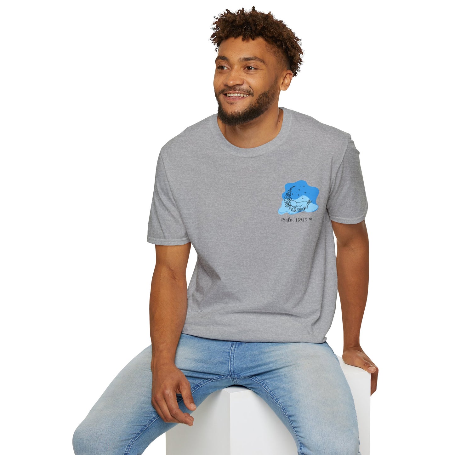 Psalm 139 Blue Unisex Softstyle T-Shirt