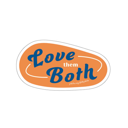 Love Them Both Orange Kiss-Cut Sticker