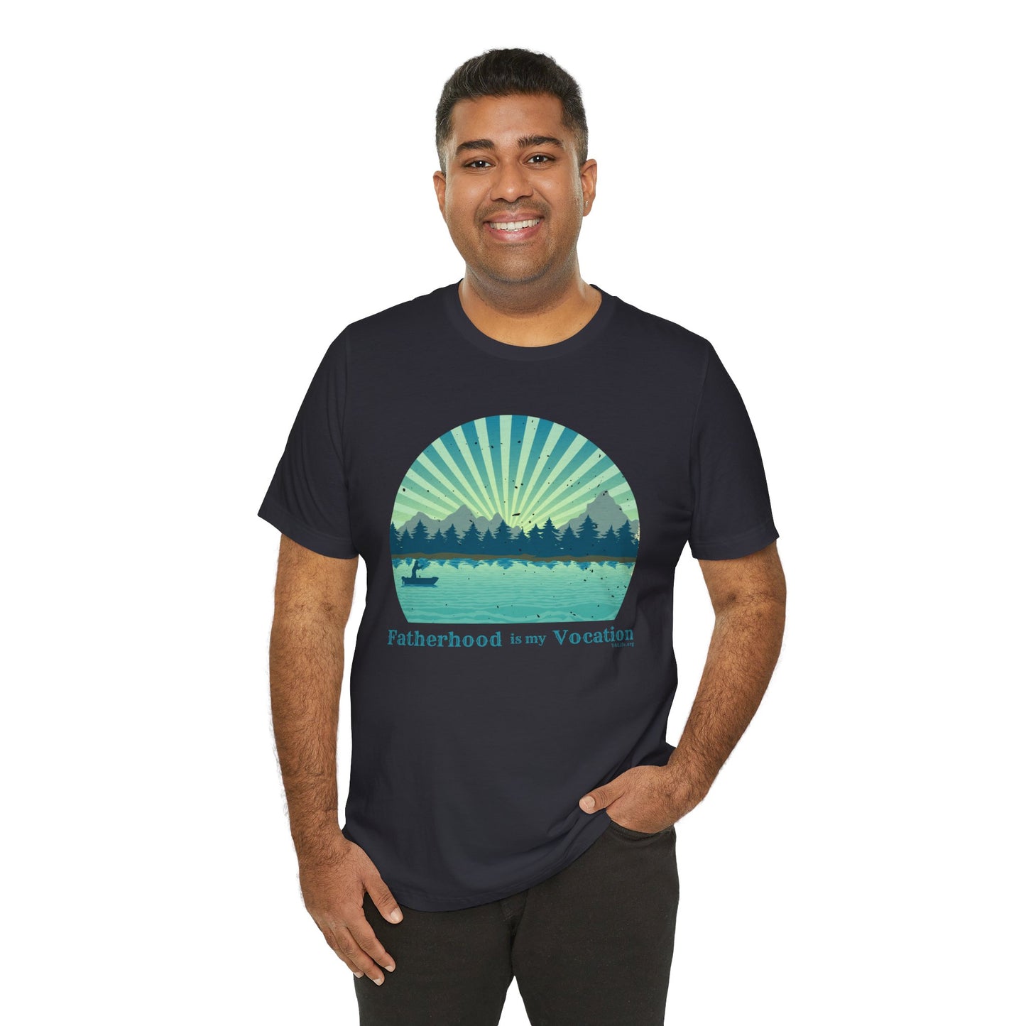 "Fatherhood is my Vocation" (lake) Unisex Jersey Short Sleeve Tee