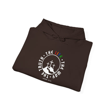 John 14:6 Multicolor Hooded Sweatshirt