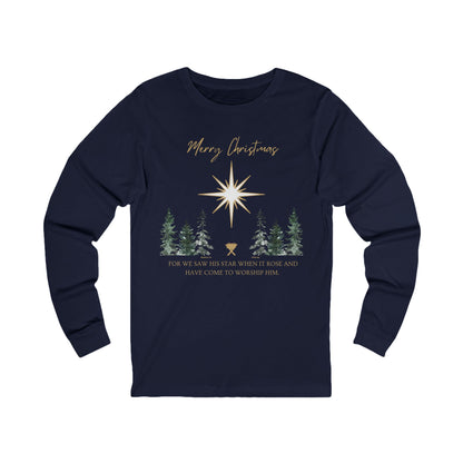 Merry Christmas Jersey Long Sleeve Tee