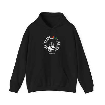 John 14:6 Multicolor Hooded Sweatshirt