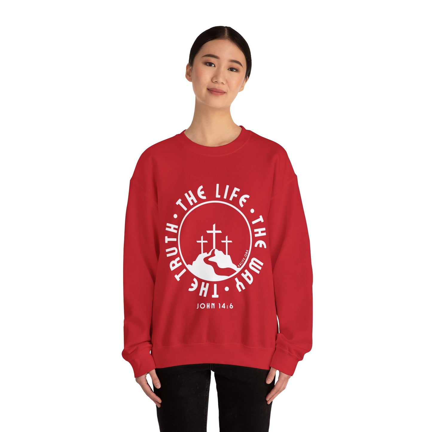 John 14:6 Single Color Crewneck Sweatshirt
