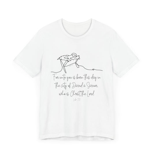 Luke 2:11 Manger Short Sleeve Tee