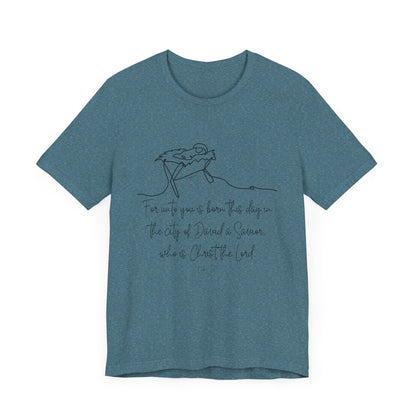 Luke 2:11 Manger Short Sleeve Tee