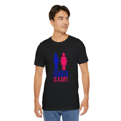 "Gender is a Gift" (full bodies) Unisex Jersey Short Sleeve Tee