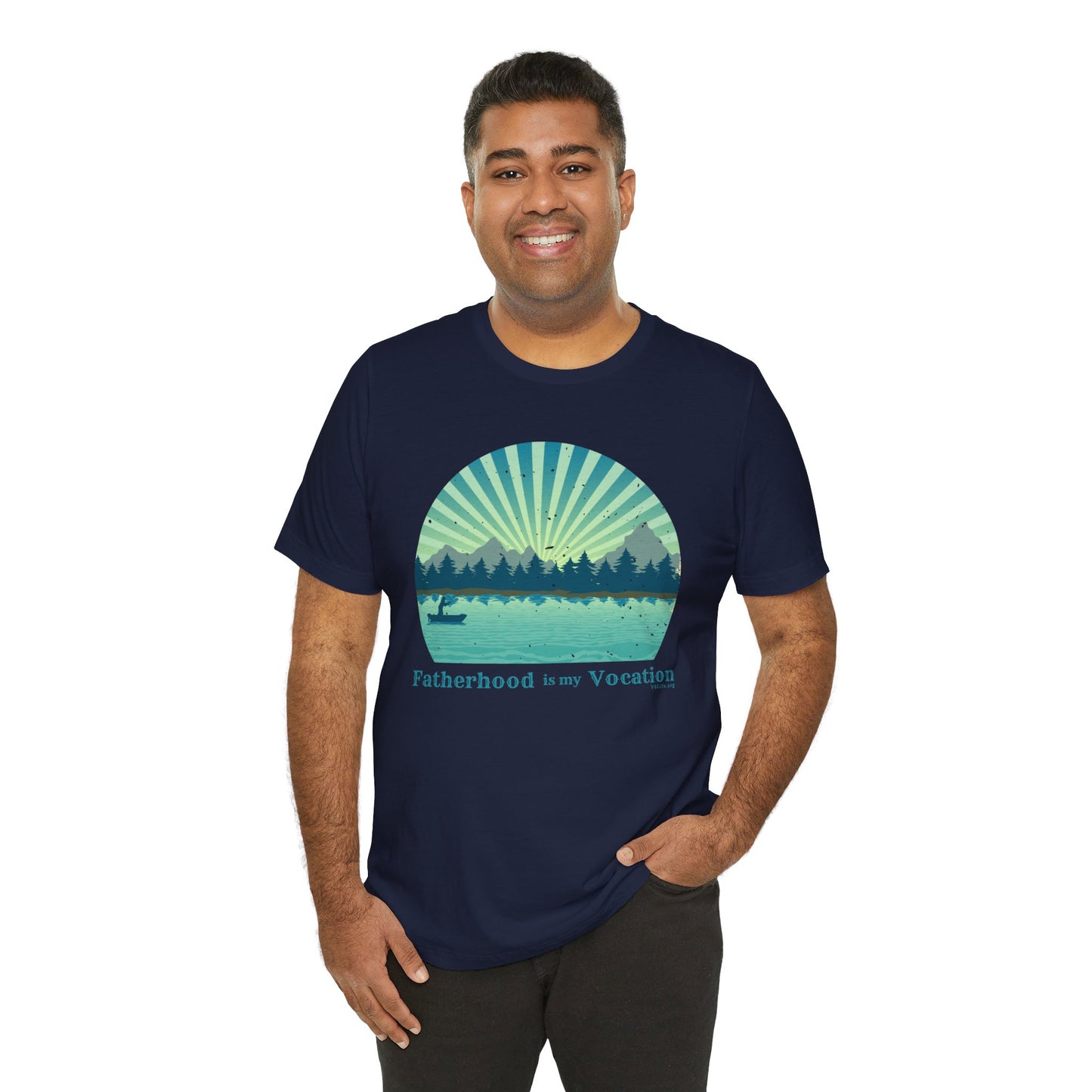 "Fatherhood is my Vocation" (lake) Unisex Jersey Short Sleeve Tee