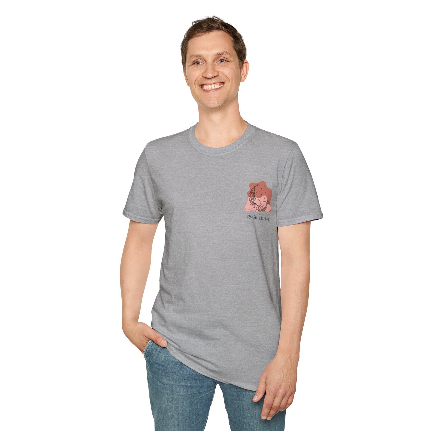 Psalm 139 Peach Unisex Softstyle T-Shirt