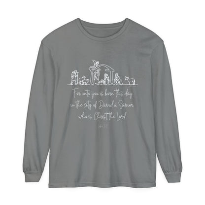 Luke 2:11 Nativity Long Sleeve Tee