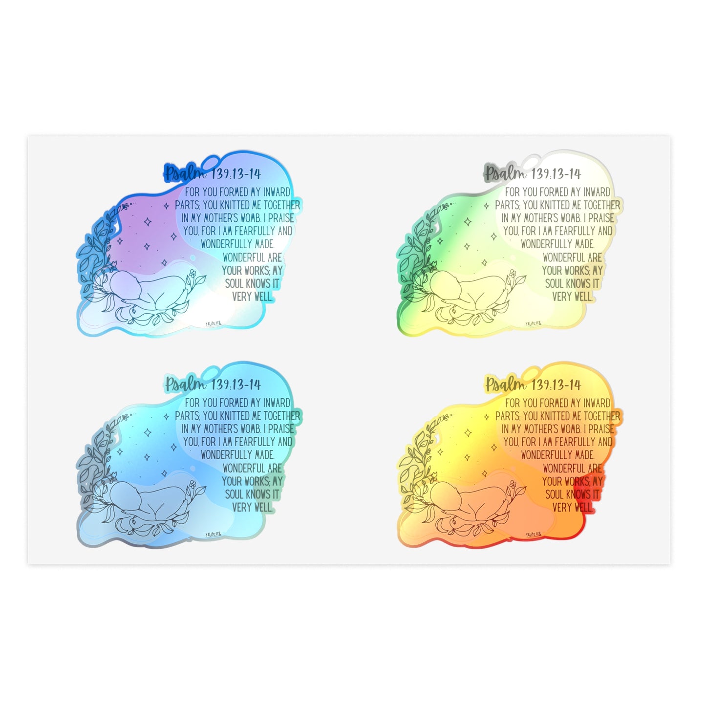Psalm 139:13-14 Sticker Sheets