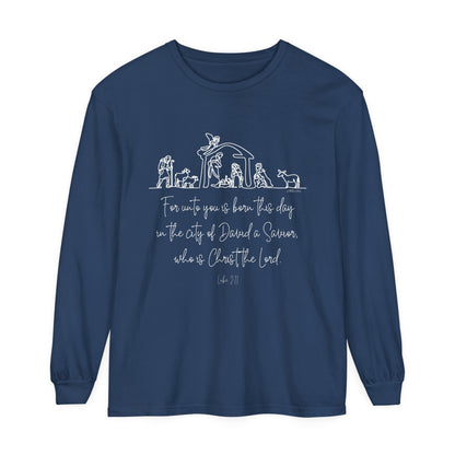 Luke 2:11 Nativity Long Sleeve Tee