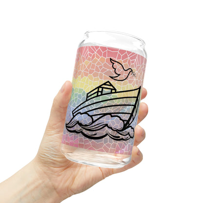 Noah's Ark Stained Glass 16oz Sipper Glass