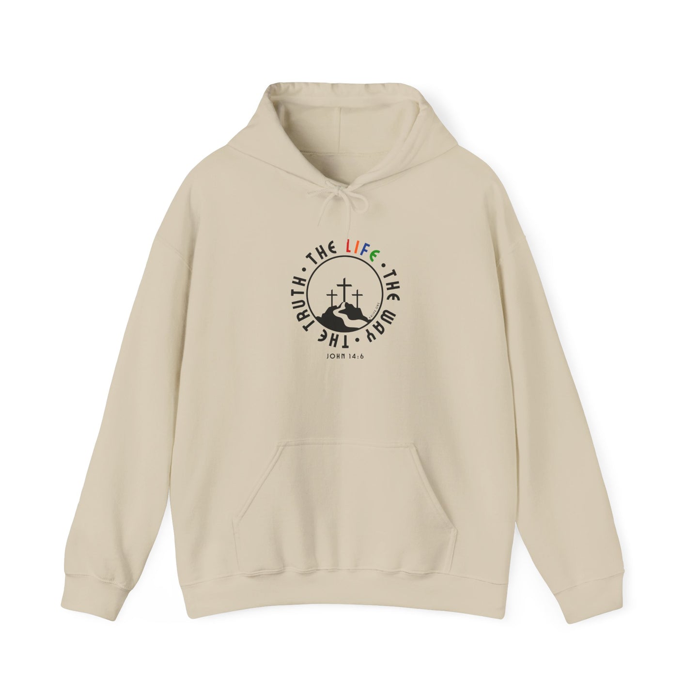 John 14:6 Multicolor Hooded Sweatshirt