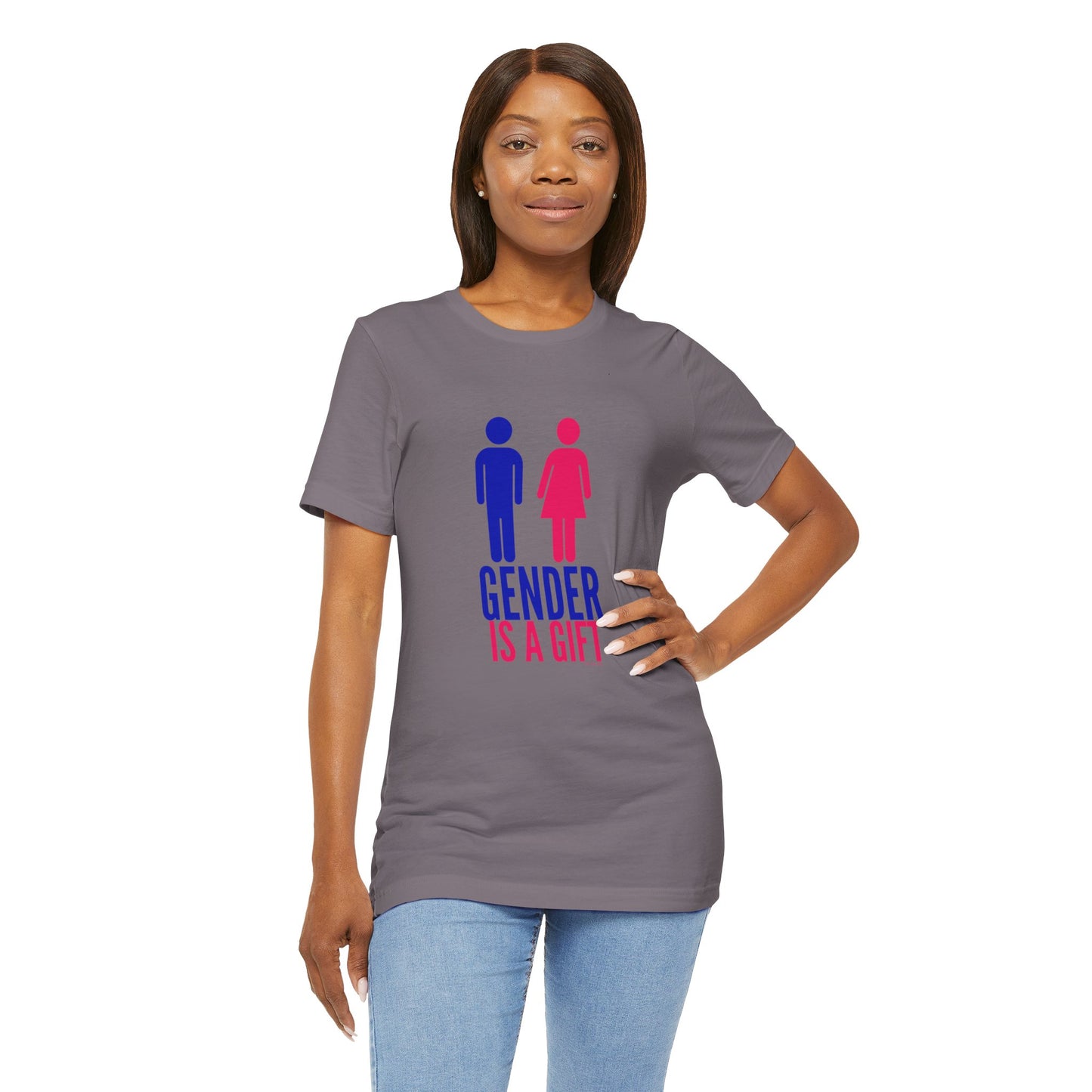"Gender is a Gift" (full bodies) Unisex Jersey Short Sleeve Tee