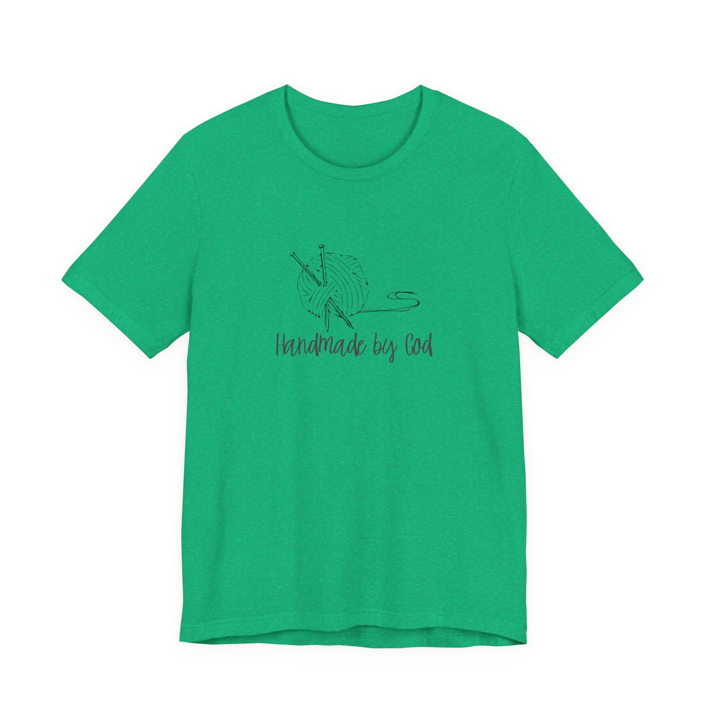 "Handmade by God" (yarn design) Unisex Jersey Short Sleeve Tee