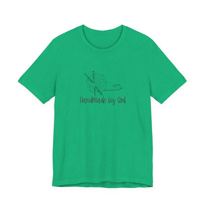 "Handmade by God" (yarn design) Unisex Jersey Short Sleeve Tee