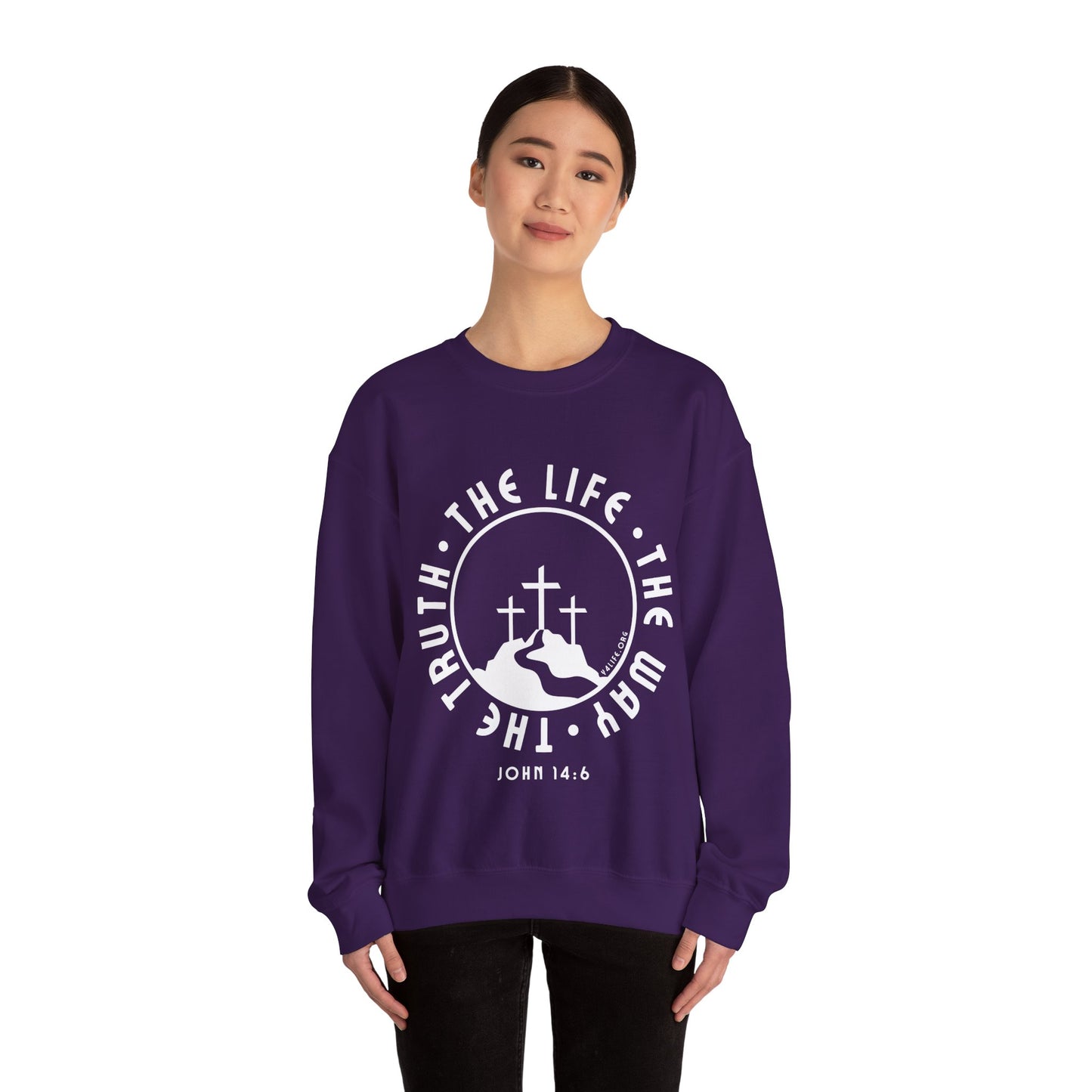 John 14:6 Single Color Crewneck Sweatshirt