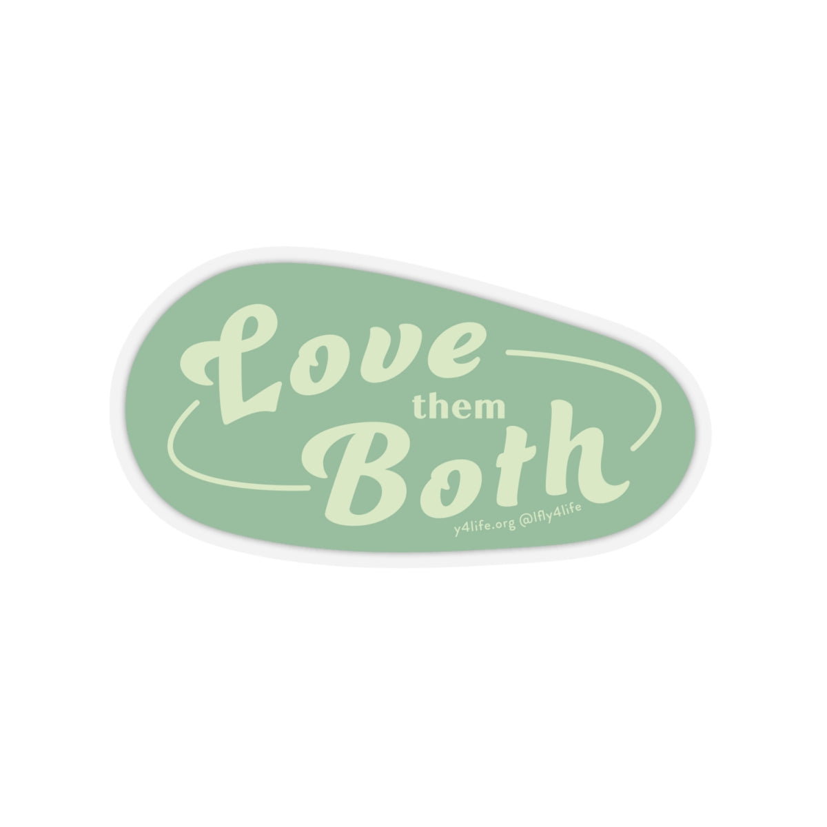 Love Them Both Green Kiss-Cut Sticker