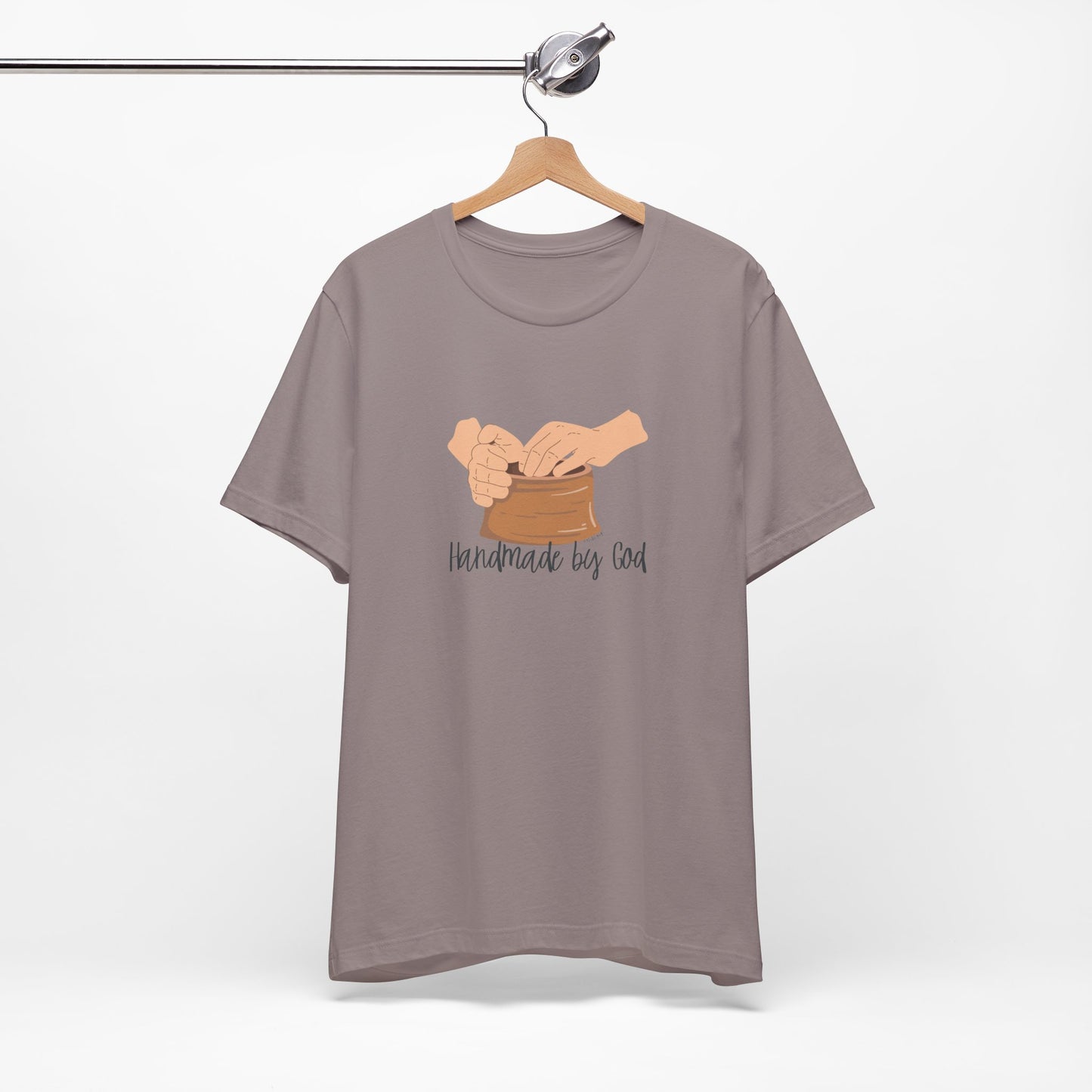 "Handmade by God" (pottery) Unisex Jersey Short Sleeve Tee