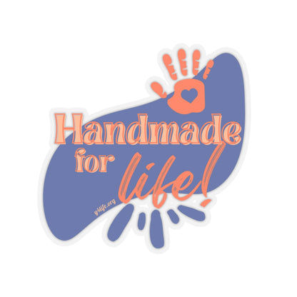 Handmade for Life Blue Kiss-Cut Sticker