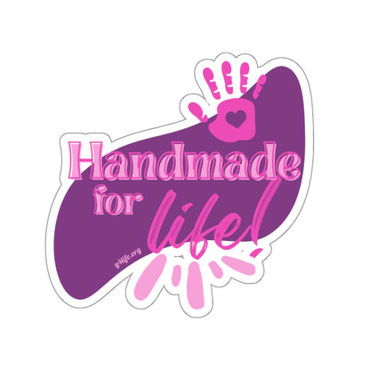 Handmade for Life Purple Kiss-Cut Sticker