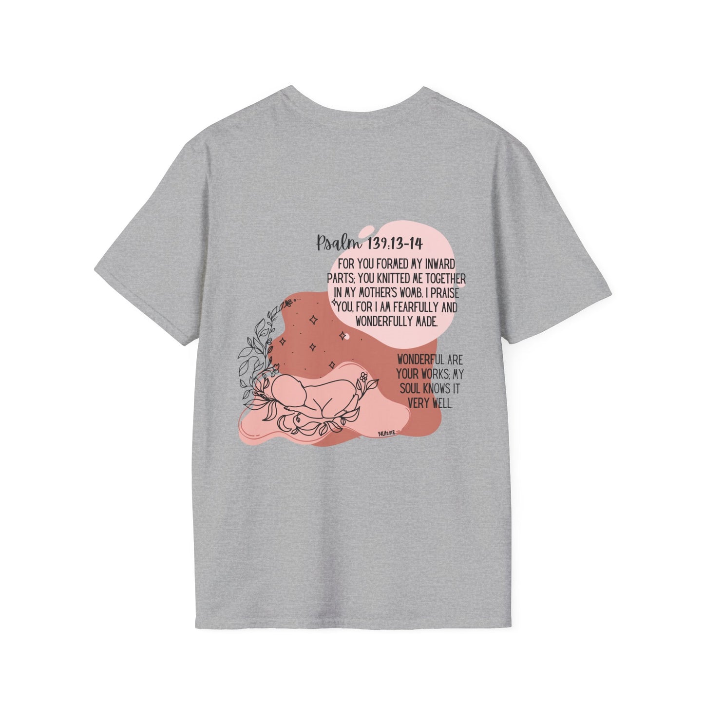 Psalm 139 Peach Unisex Softstyle T-Shirt