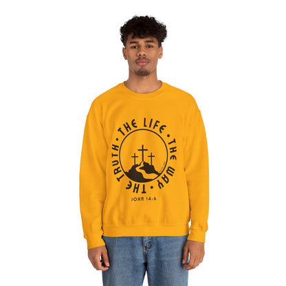 John 14:6 Single Color Crewneck Sweatshirt