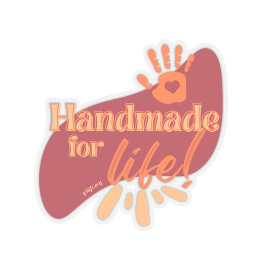 Handmade for Life Red Kiss-Cut Sticker