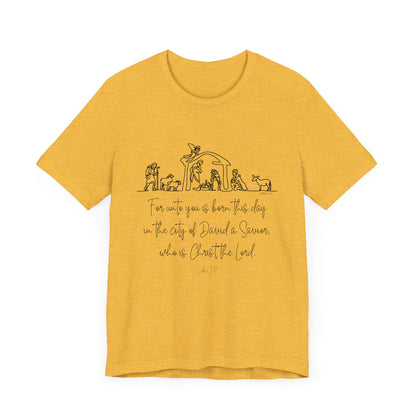 Luke 2:11 Nativity Short Sleeve Tee