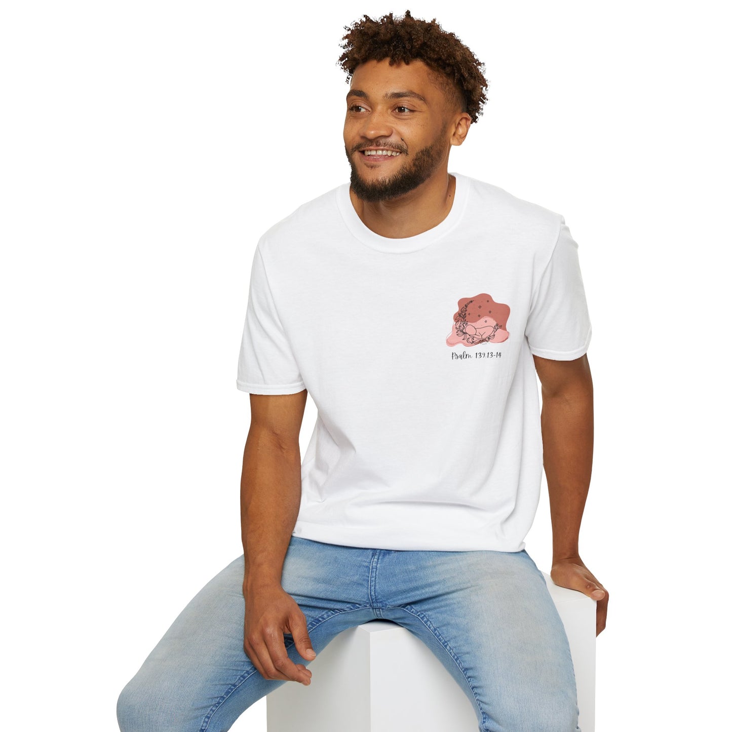 Psalm 139 Peach Unisex Softstyle T-Shirt