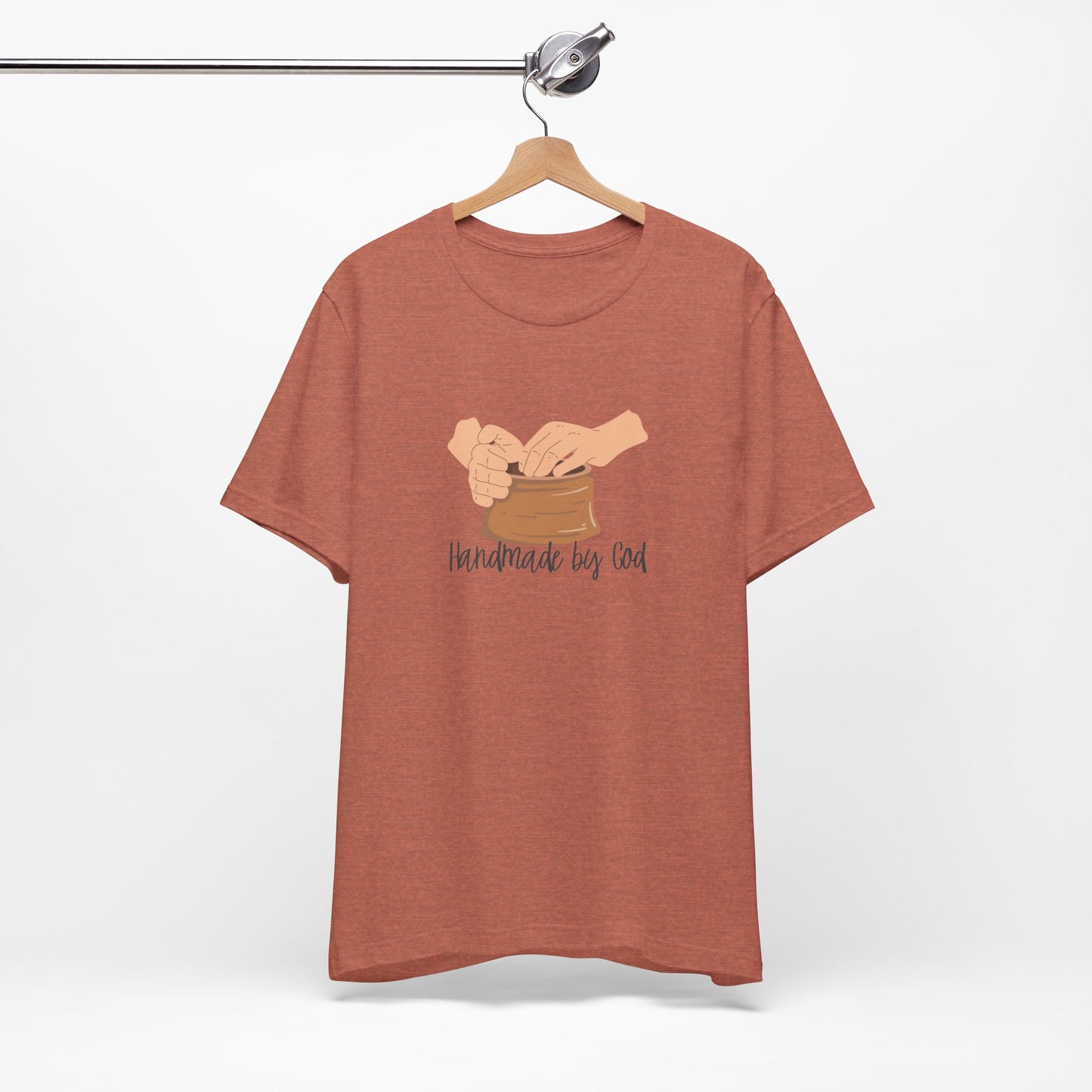 "Handmade by God" (pottery) Unisex Jersey Short Sleeve Tee