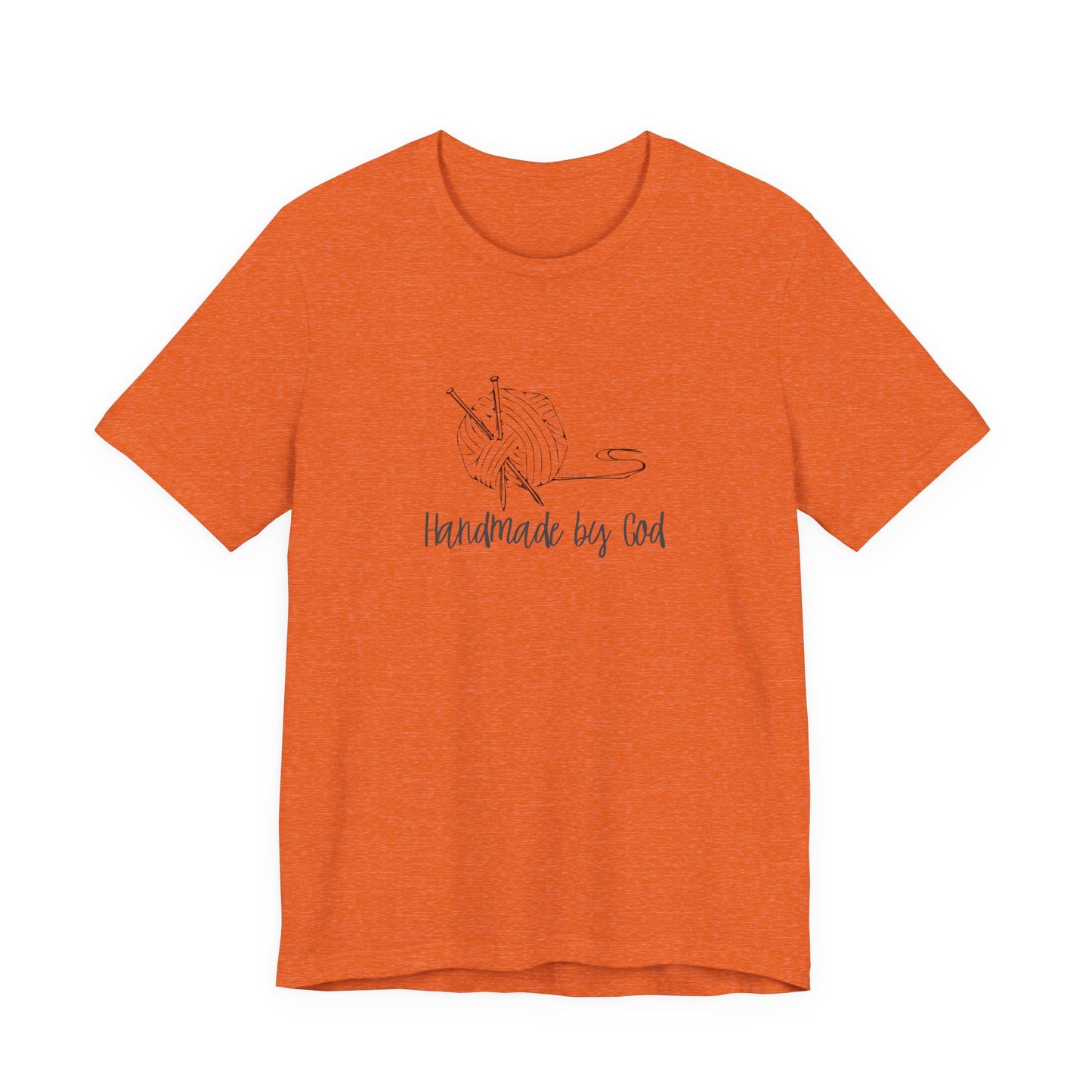 "Handmade by God" (yarn design) Unisex Jersey Short Sleeve Tee