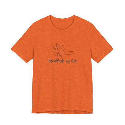 "Handmade by God" (yarn design) Unisex Jersey Short Sleeve Tee