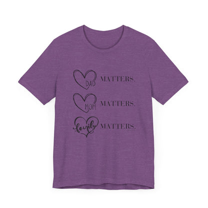 "Family Matters" (black print) Unisex Jersey Short Sleeve Tee