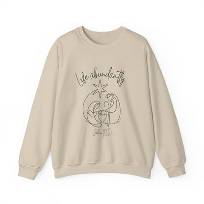 Life Abundantly Line Art Crewneck Sweatshirt