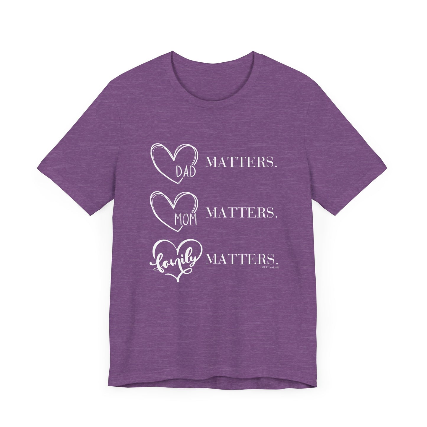 "Family Matters" (white print) Unisex Jersey Short Sleeve Tee