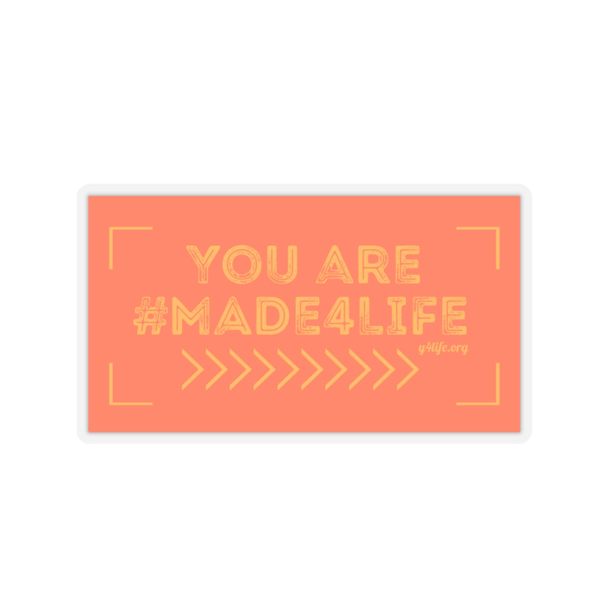 #Made4Life Orange Kiss-Cut Sticker