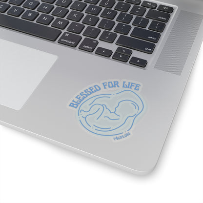 Blessed For Life Light Blue Kiss-Cut Sticker