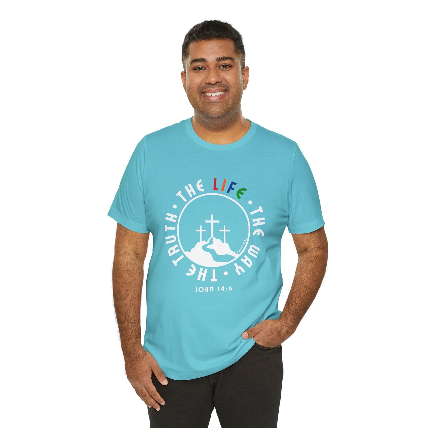 John 14:6 Multicolor Short Sleeve Tee