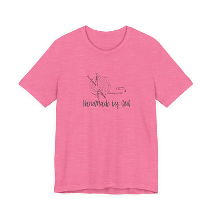 "Handmade by God" (yarn design) Unisex Jersey Short Sleeve Tee