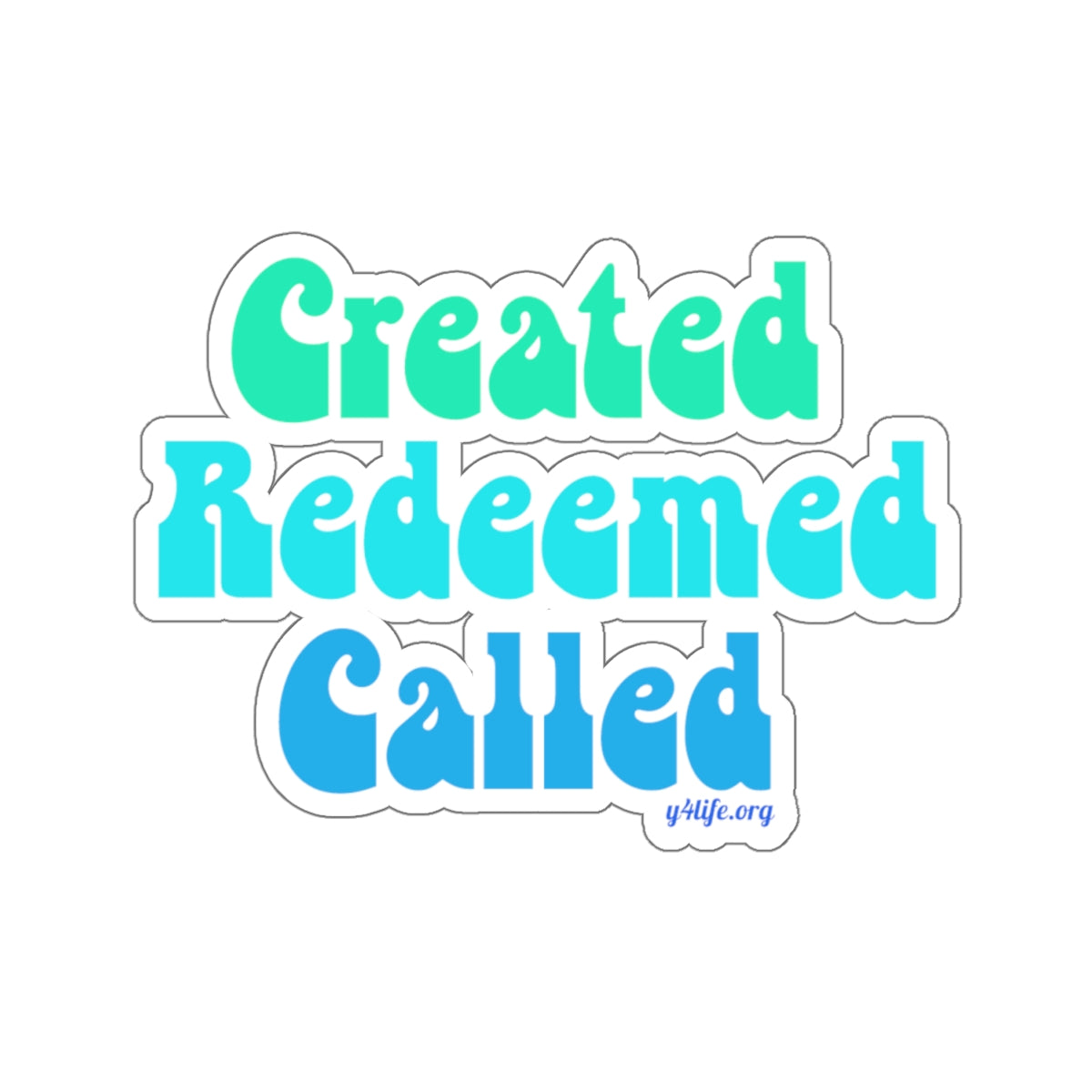 Retro Created, Redeemed, Called Cool Kiss-Cut Sticker