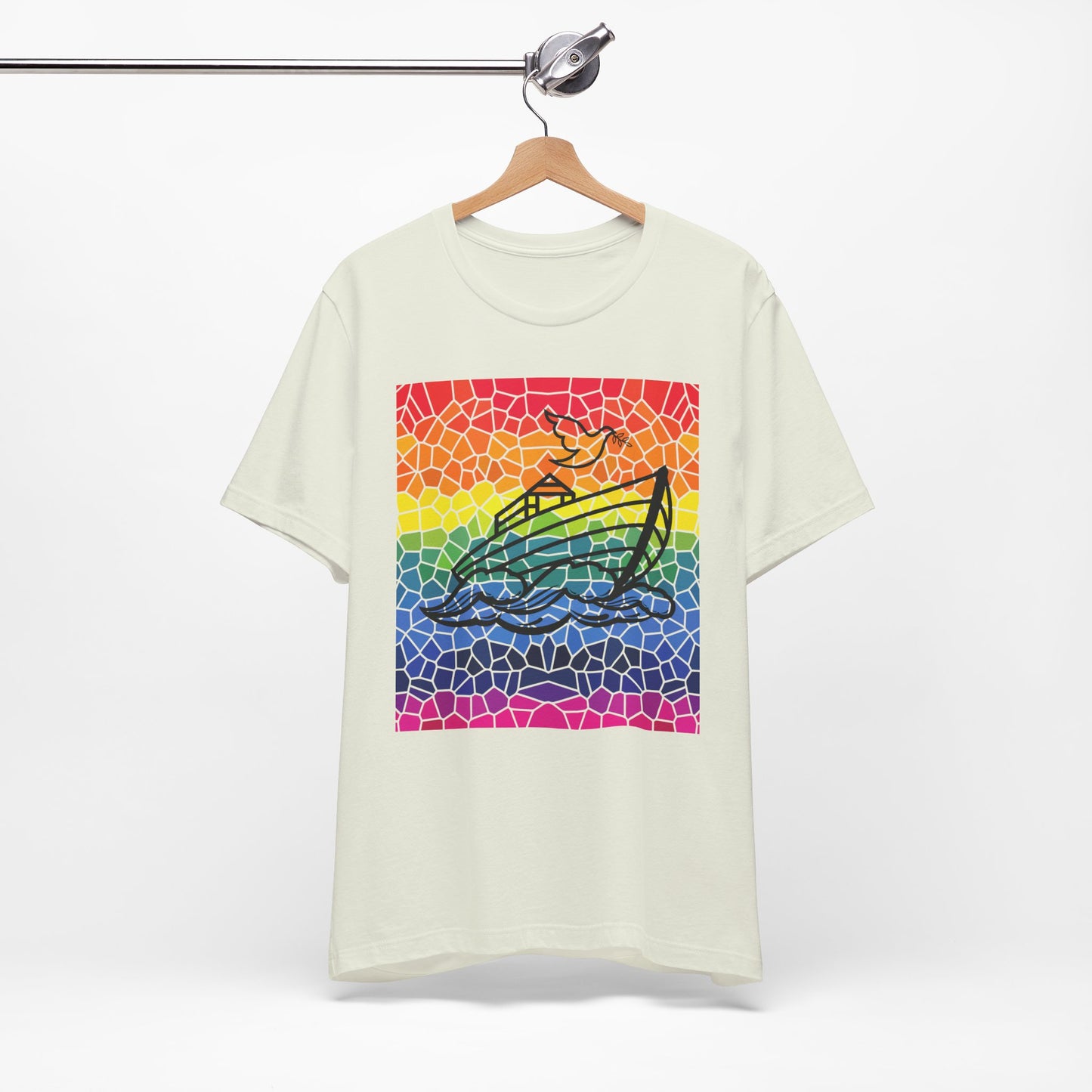 Noah's Ark Stained Glass Unisex Jersey Short Sleeve Tee