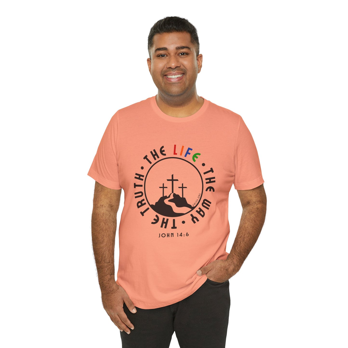 John 14:6 Multicolor Short Sleeve Tee