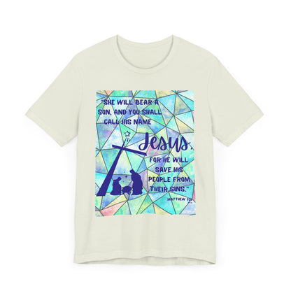 Matthew 1:21 Short Sleeve Tee