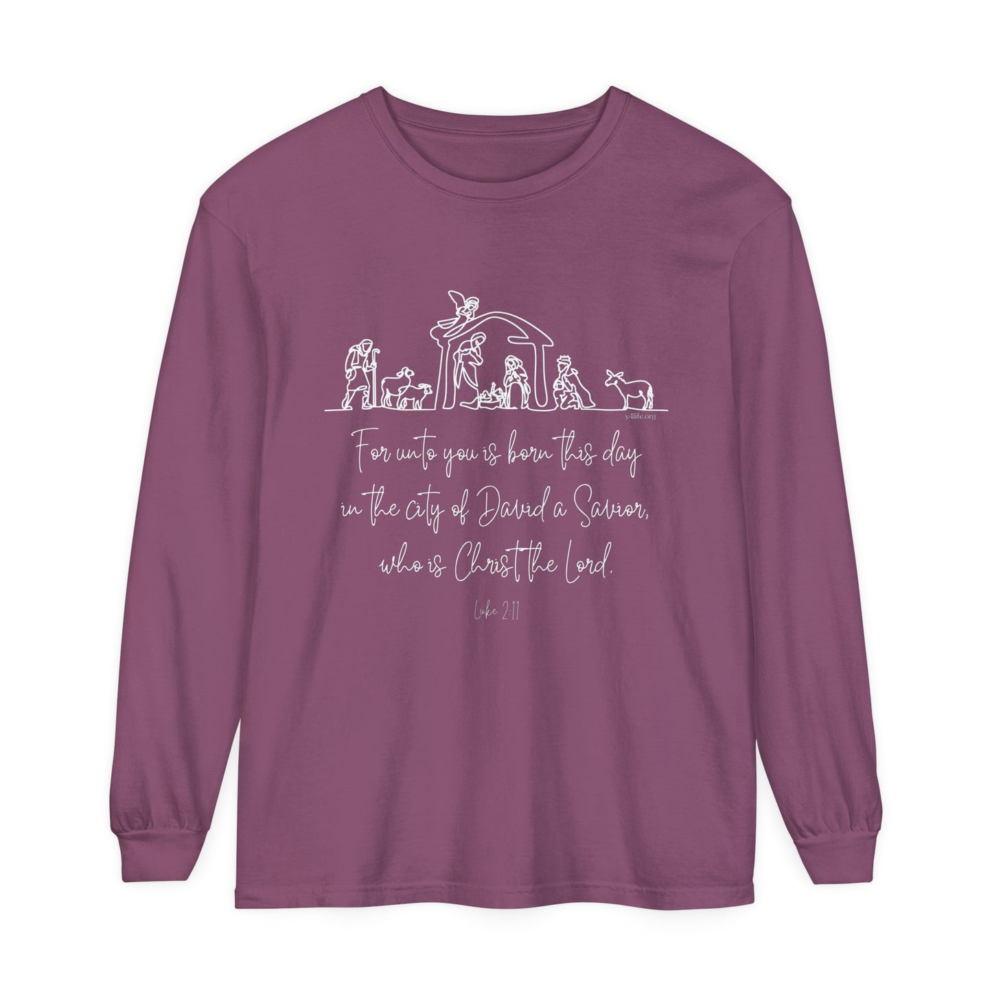 Luke 2:11 Nativity Long Sleeve Tee