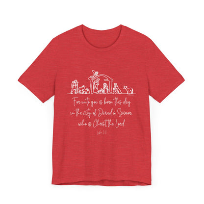 Luke 2:11 Nativity Short Sleeve Tee