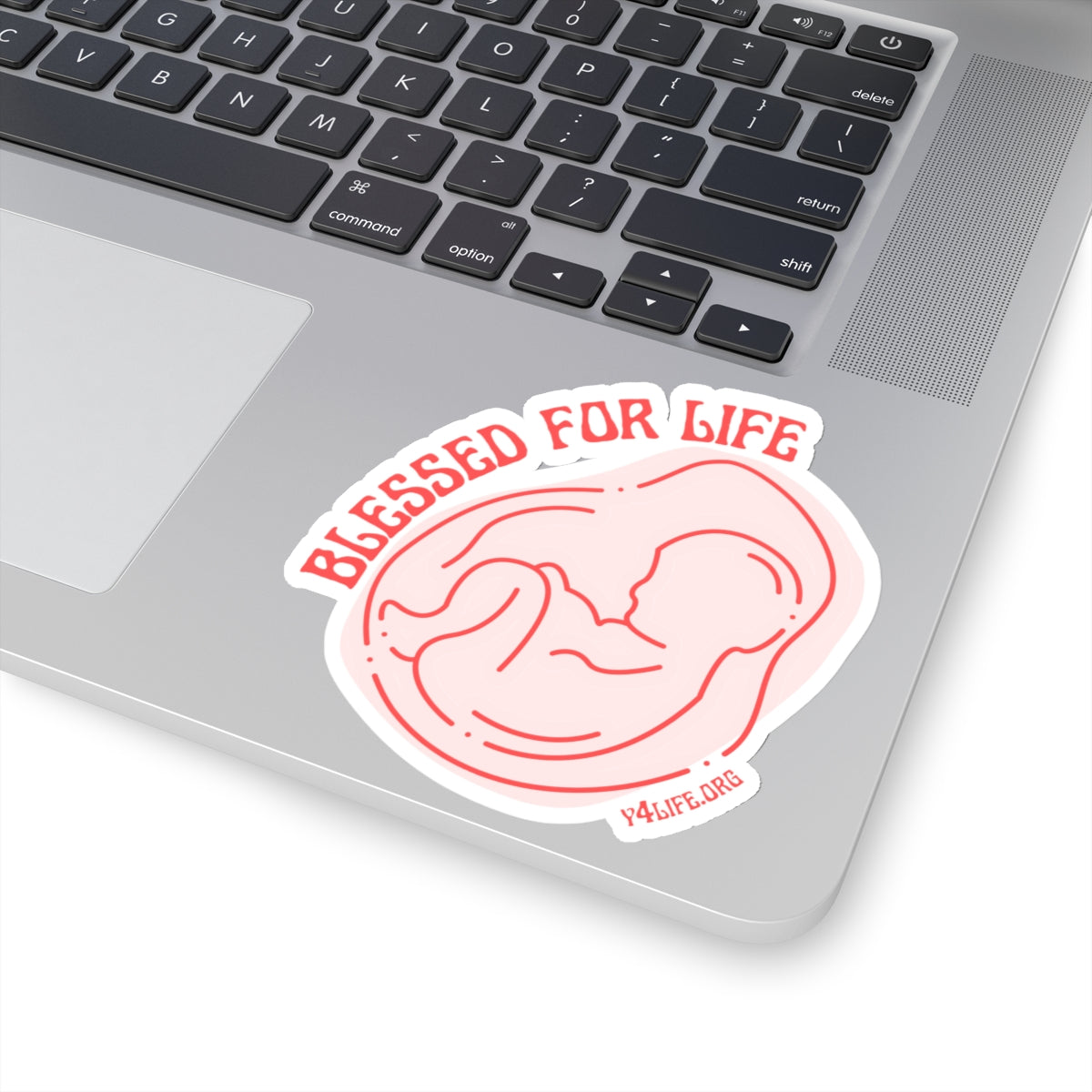 Blessed For Life Coral Kiss-Cut Sticker