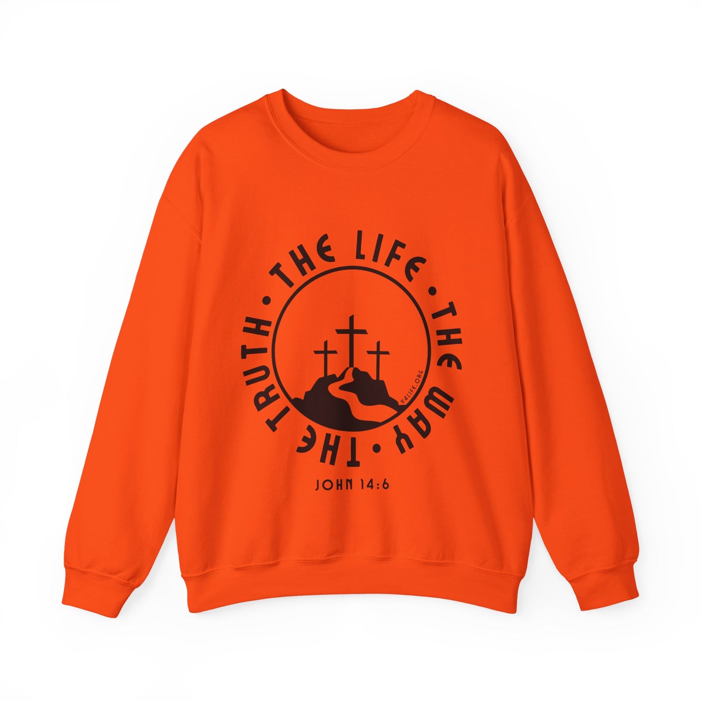 John 14:6 Single Color Crewneck Sweatshirt