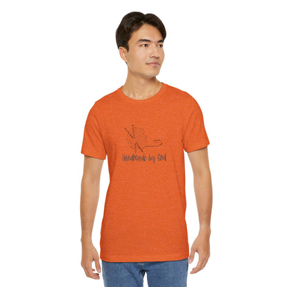 "Handmade by God" (yarn design) Unisex Jersey Short Sleeve Tee