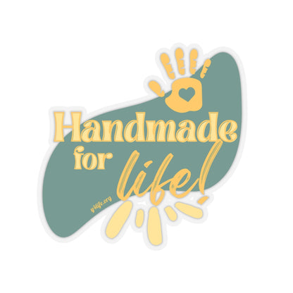 Handmade for Life Green Kiss-Cut Sticker